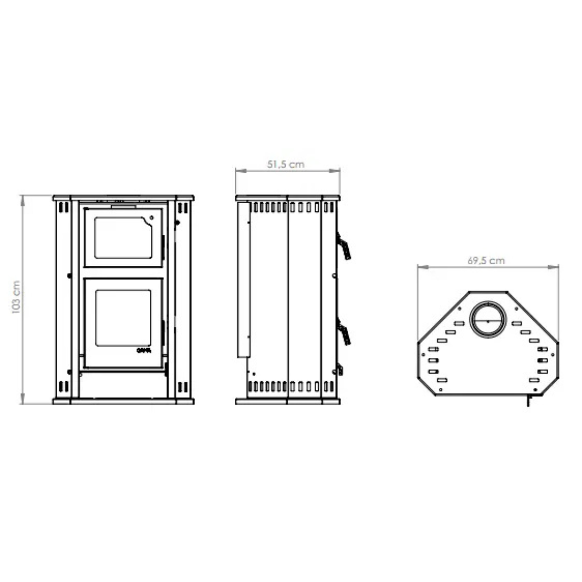 Calefactor A Leña Canto Esquinero Con Horno 80 A 190 M2 - Imagen 2