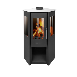 Estufa A Leña Ecke Esquinero 11.500kcal Gris 50-150 M2