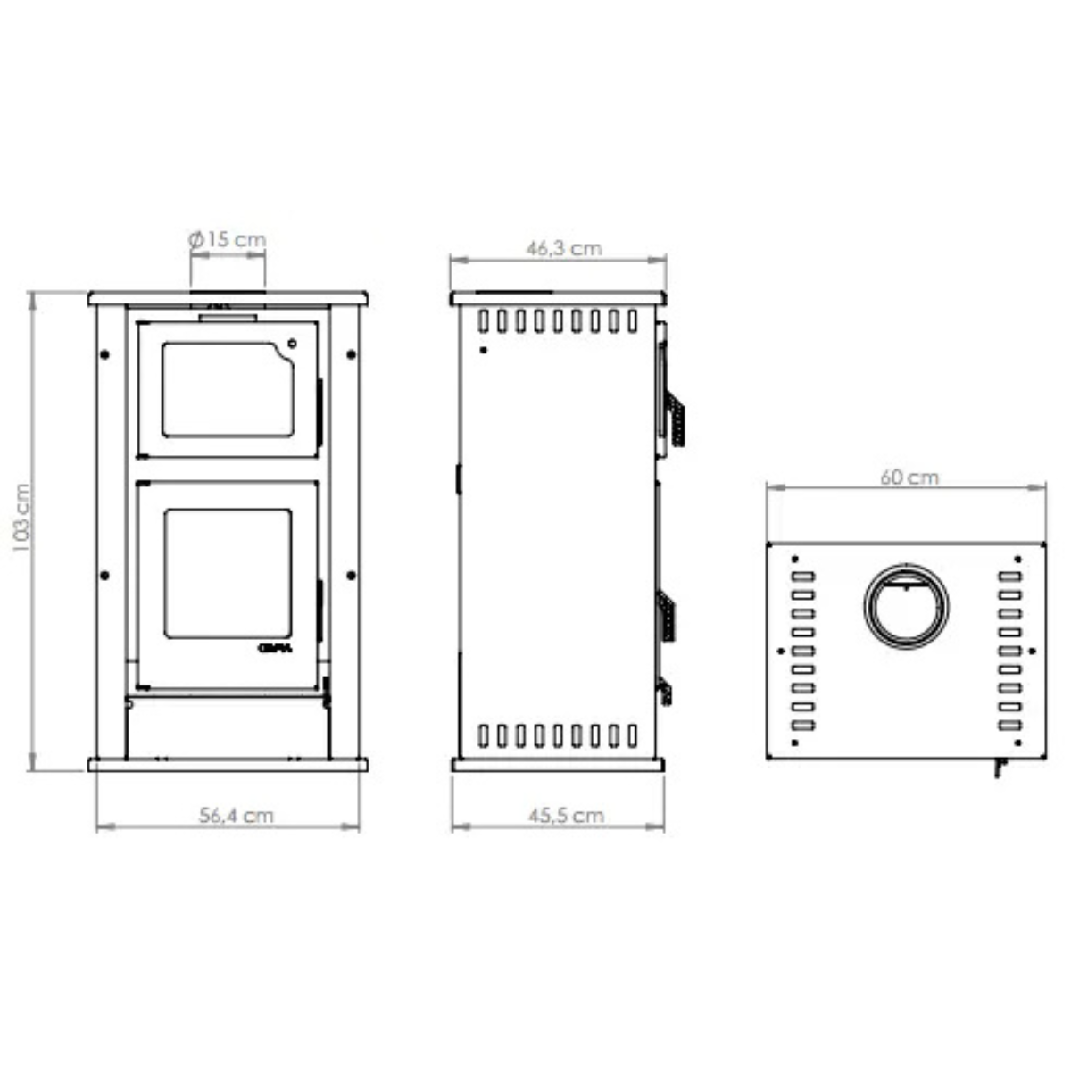 Calefactor A Leña V10a Con Horno 80 A 190 M2 - Imagen 3