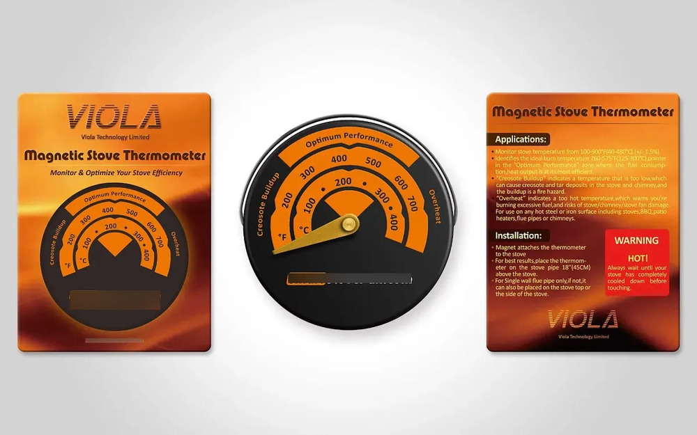 Termómetro Magnético Para Estufa A Leña Caño Chimenea - Imagen 2