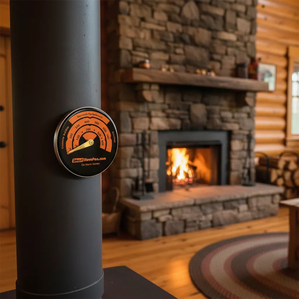 Termómetro Magnético Para Estufa A Leña Caño Chimenea - Imagen 3