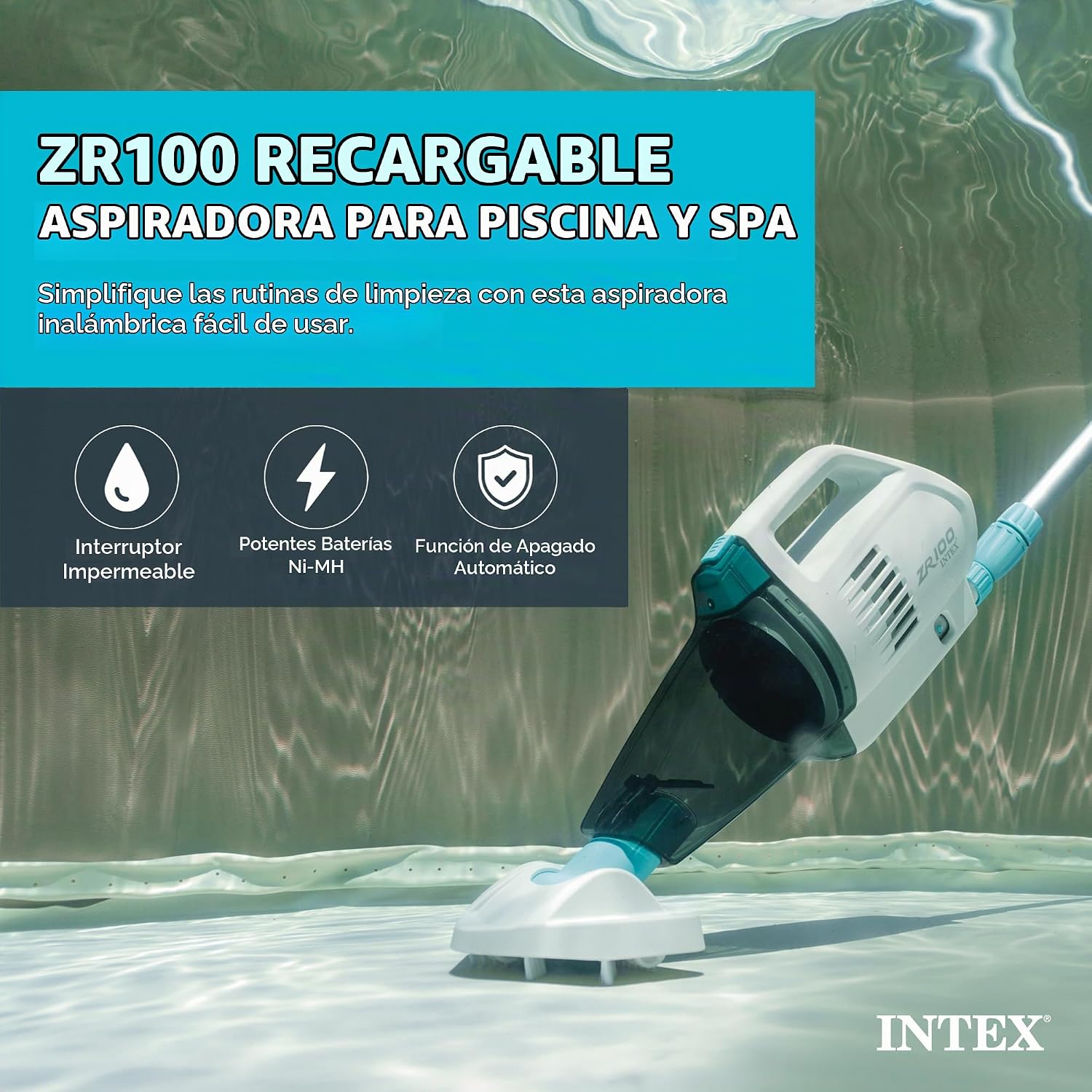 Aspiradora Recargable Intex ZR100 para Piscina y Spa - Imagen 4