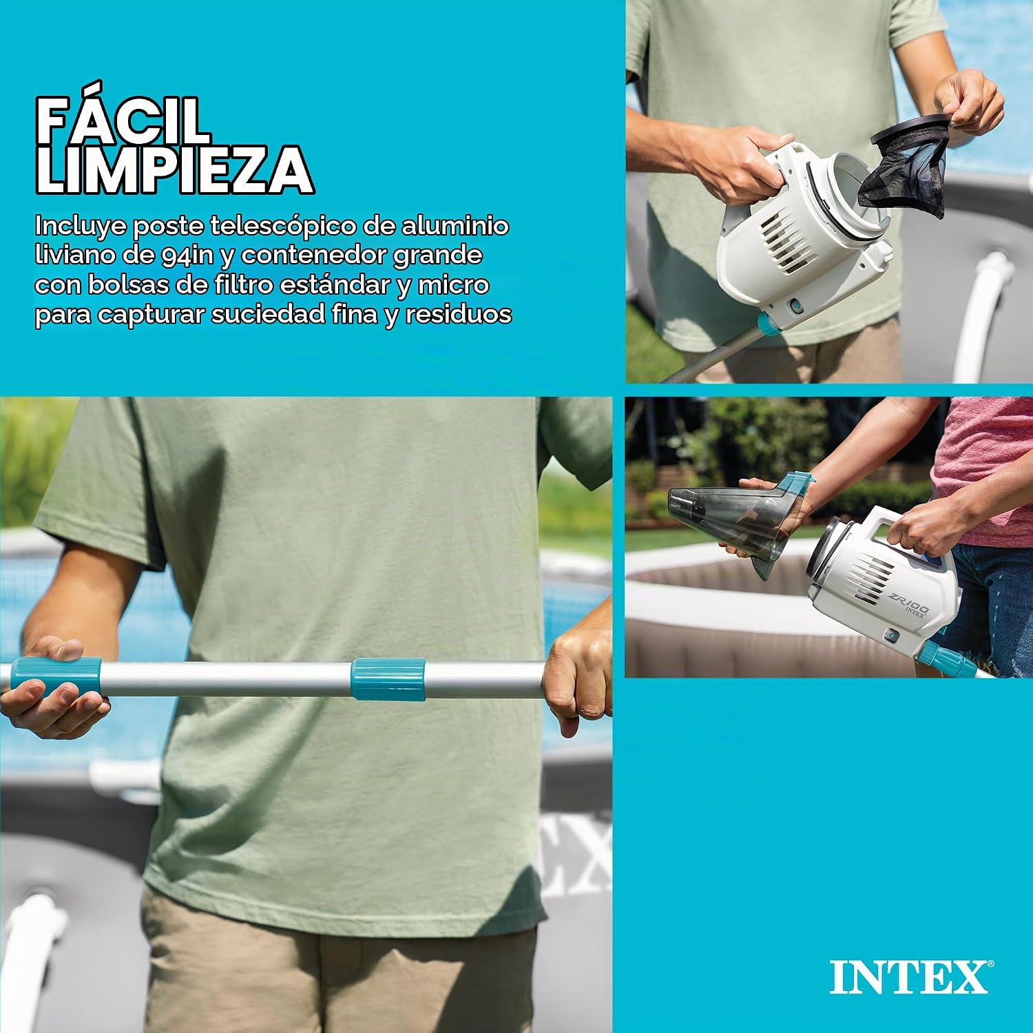 Aspiradora Recargable Intex ZR100 para Piscina y Spa - Imagen 8